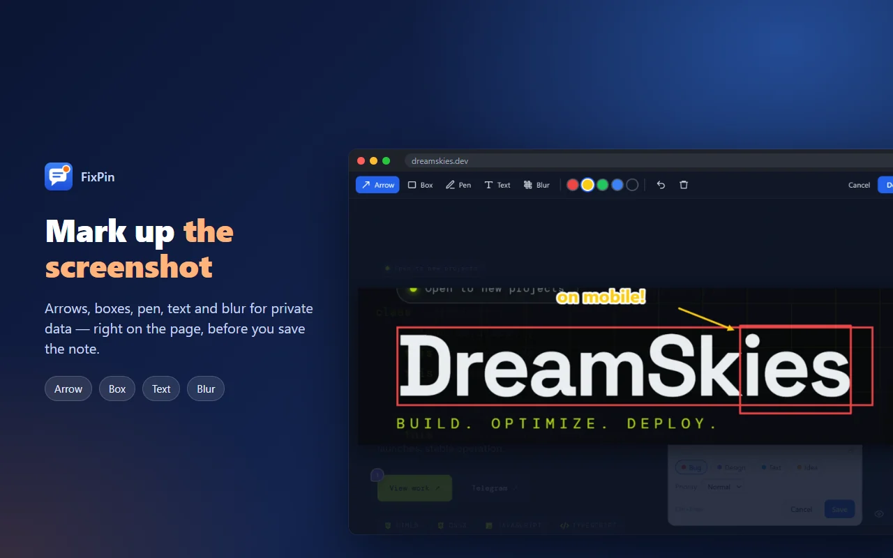 Screenshot markup editor